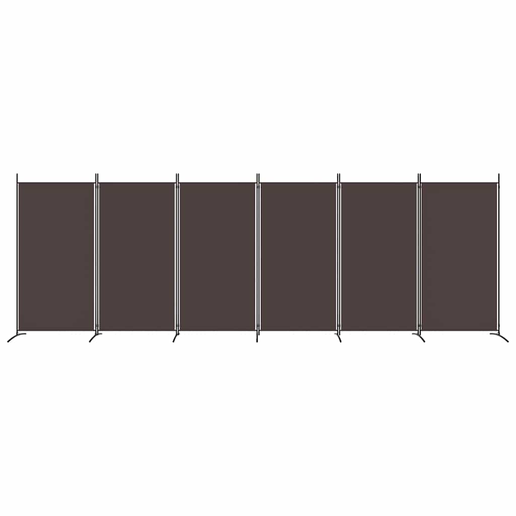 vidaXL 6-Panel Room Divider Brown 520x180 cm Fabric