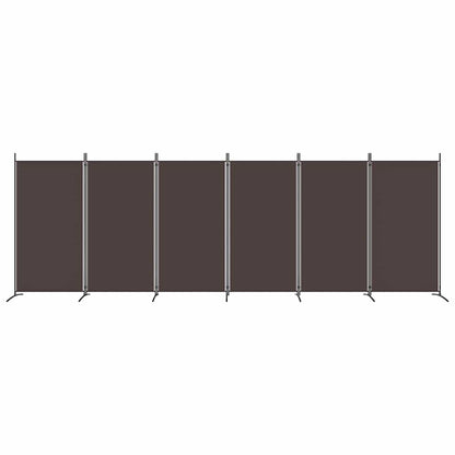 vidaXL 6-Panel Room Divider Brown 520x180 cm Fabric