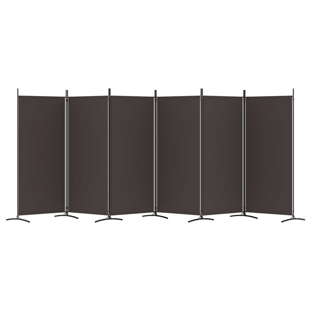 vidaXL 6-Panel Room Divider Brown 520x180 cm Fabric