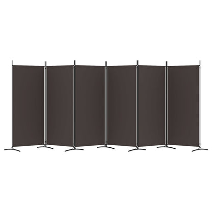 vidaXL 6-Panel Room Divider Brown 520x180 cm Fabric