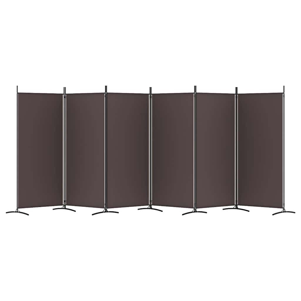 vidaXL 6-Panel Room Divider Brown 520x180 cm Fabric