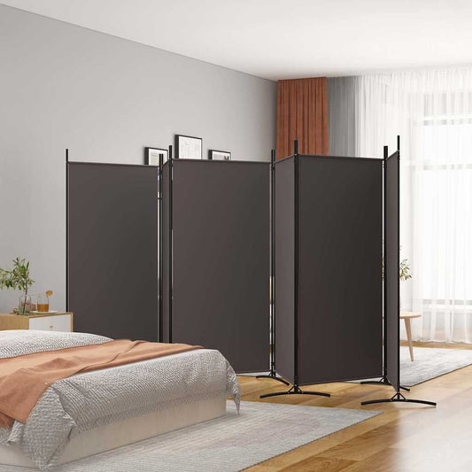 vidaXL 6-Panel Room Divider Brown 520x180 cm Fabric