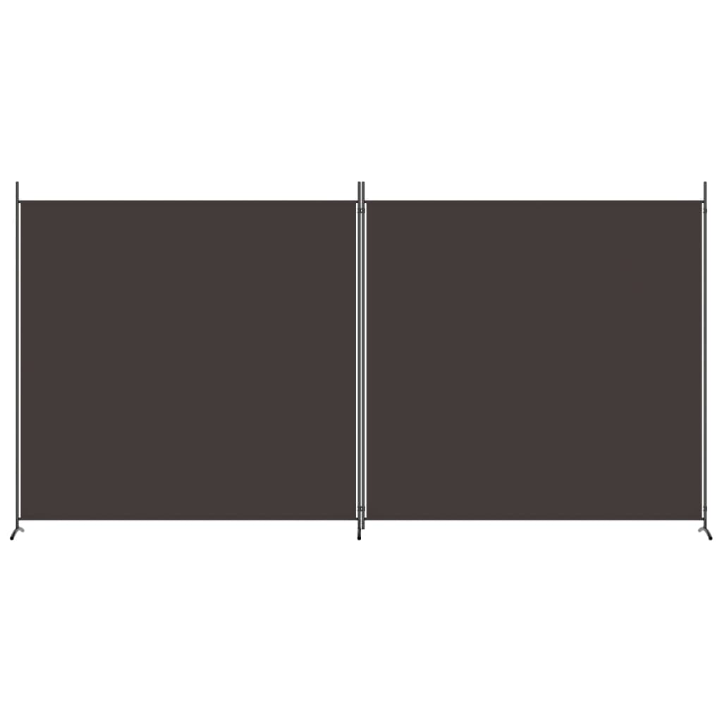 vidaXL 2-Panel Room Divider Brown 348x180 cm Fabric