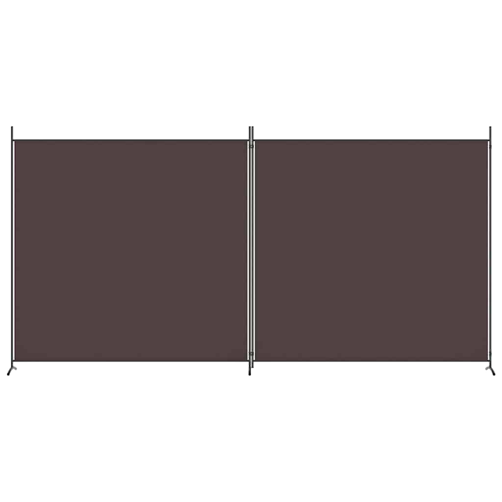 vidaXL 2-Panel Room Divider Brown 348x180 cm Fabric
