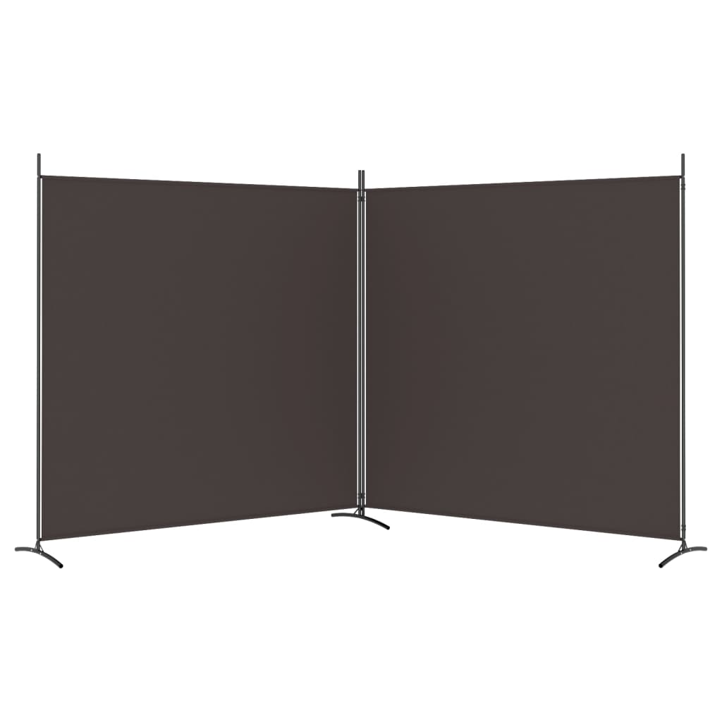 vidaXL 2-Panel Room Divider Brown 348x180 cm Fabric