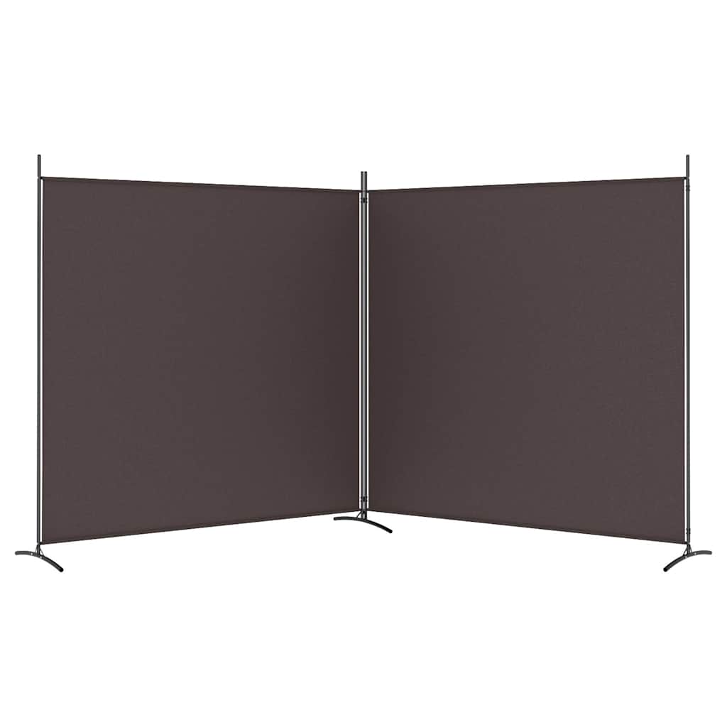 vidaXL 2-Panel Room Divider Brown 348x180 cm Fabric