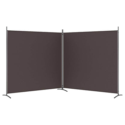 vidaXL 2-Panel Room Divider Brown 348x180 cm Fabric
