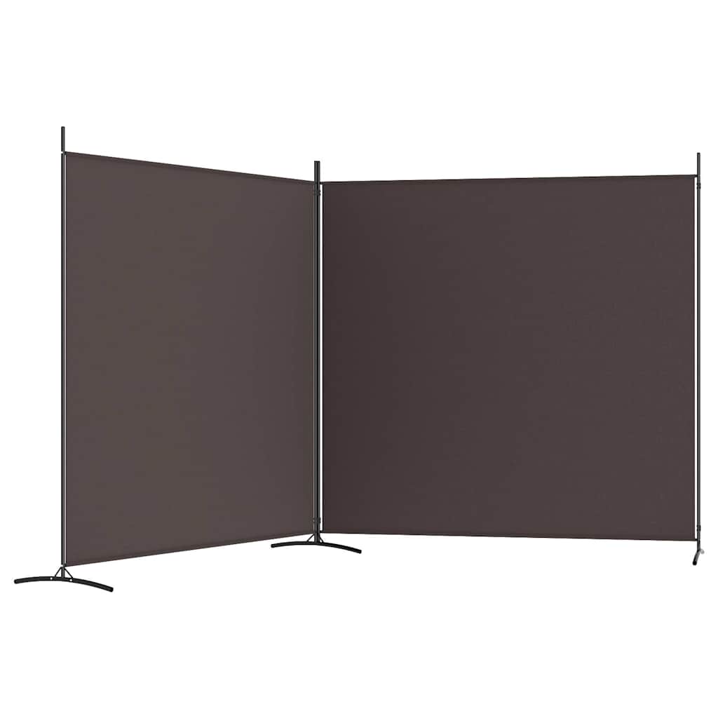 vidaXL 2-Panel Room Divider Brown 348x180 cm Fabric