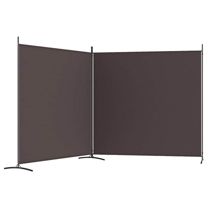 vidaXL 2-Panel Room Divider Brown 348x180 cm Fabric