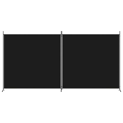 vidaXL 2-Panel Room Divider Black 348x180 cm Fabric