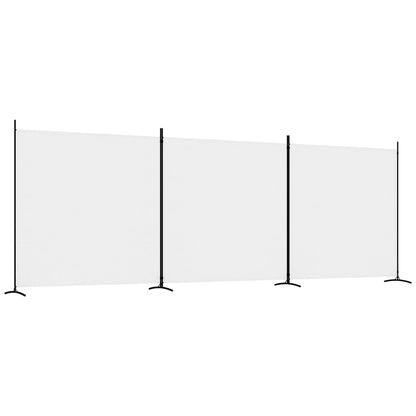 vidaXL 3-Panel Room Divider White 525x180 cm Fabric