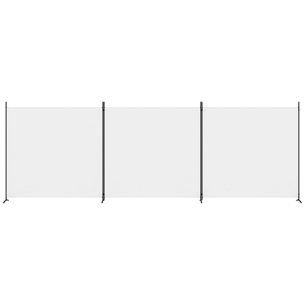 vidaXL 3-Panel Room Divider White 525x180 cm Fabric