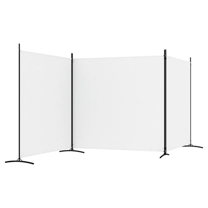 vidaXL 3-Panel Room Divider White 525x180 cm Fabric