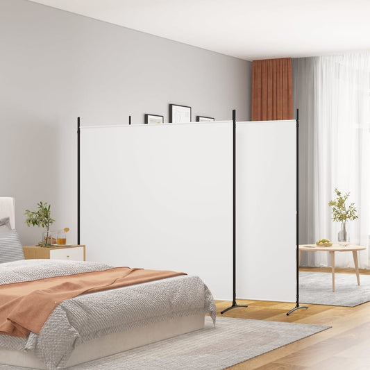 vidaXL 3-Panel Room Divider White 525x180 cm Fabric