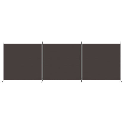 vidaXL 3-Panel Room Divider Brown 525x180 cm Fabric