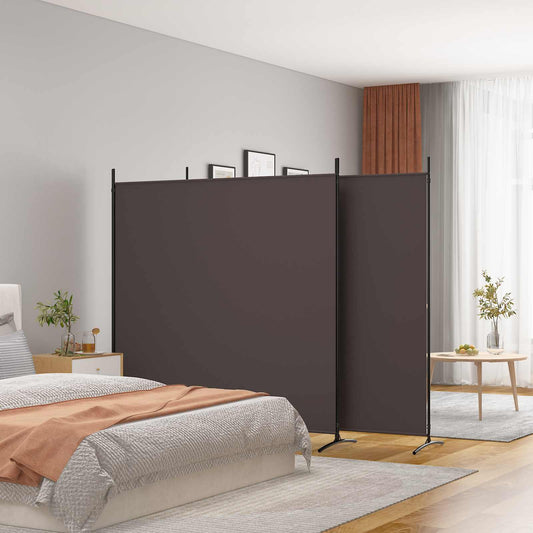 vidaXL 3-Panel Room Divider Brown 525x180 cm Fabric