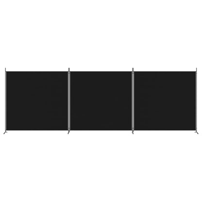 vidaXL 3-Panel Room Divider Black 525x180 cm Fabric