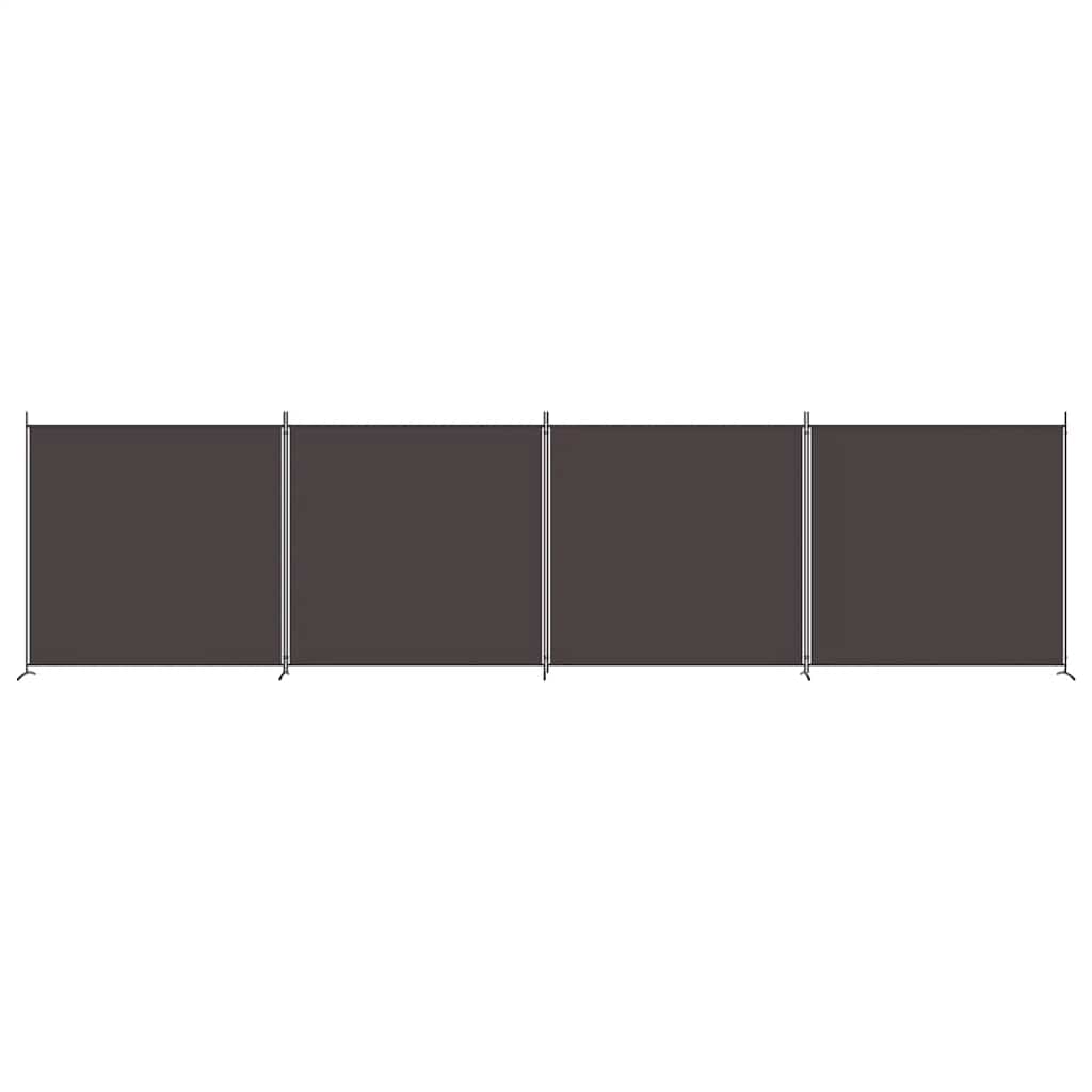 vidaXL 4-Panel Room Divider Brown 698x180 cm Fabric