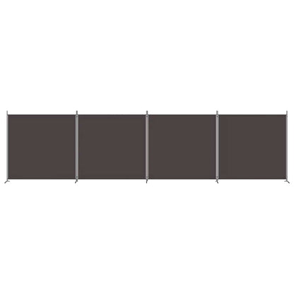 vidaXL 4-Panel Room Divider Brown 698x180 cm Fabric