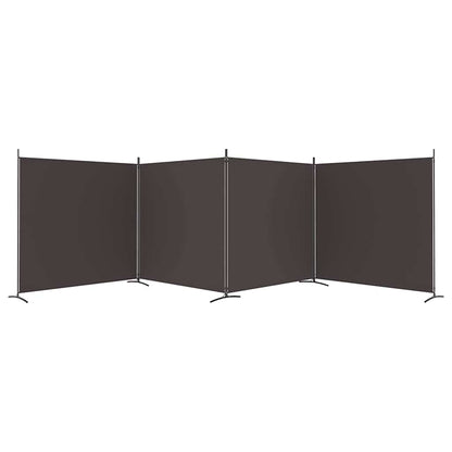vidaXL 4-Panel Room Divider Brown 698x180 cm Fabric