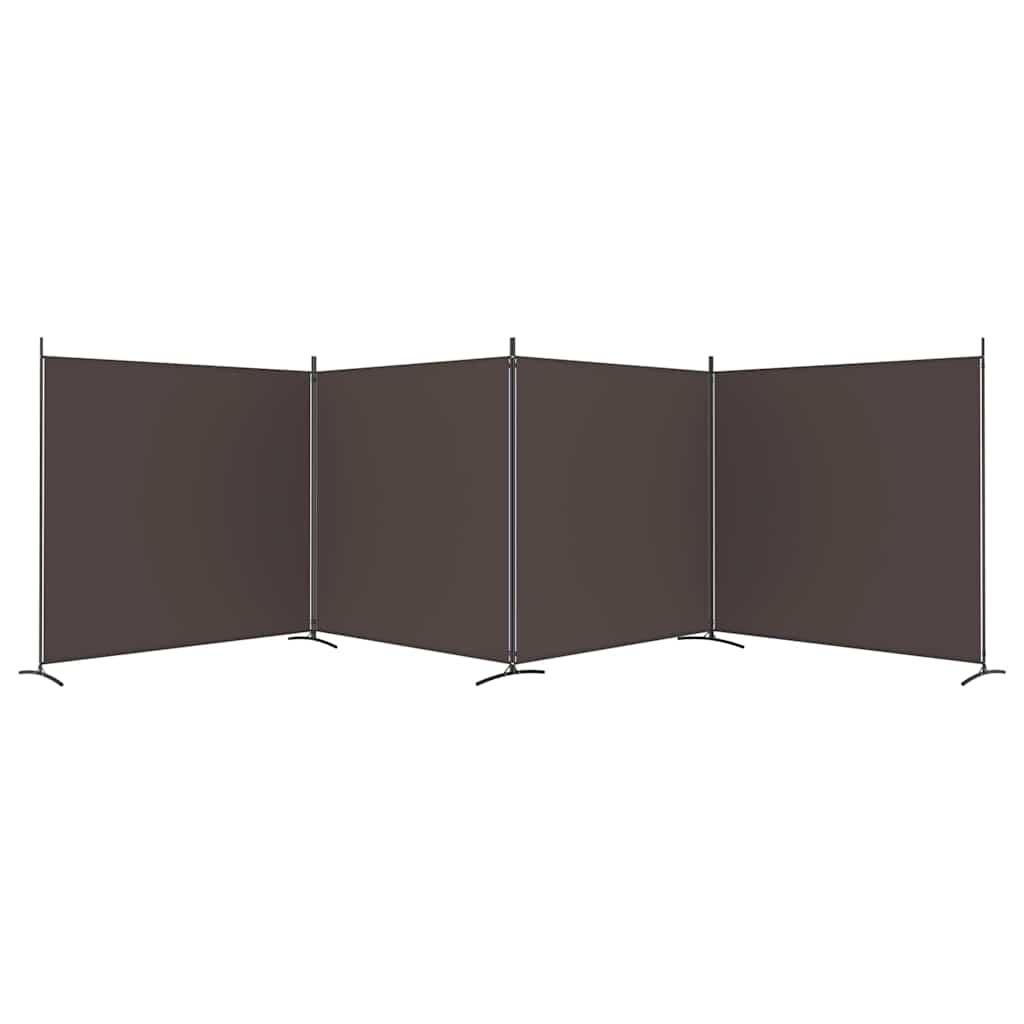 vidaXL 4-Panel Room Divider Brown 698x180 cm Fabric
