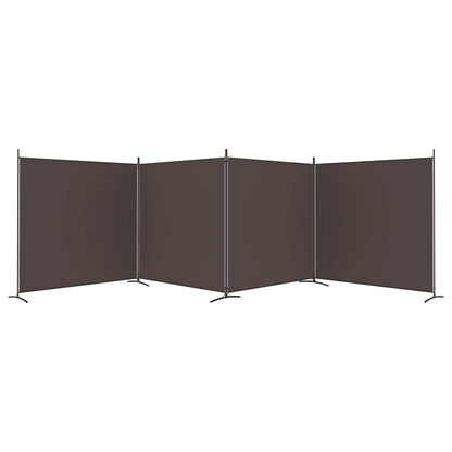 vidaXL 4-Panel Room Divider Brown 698x180 cm Fabric