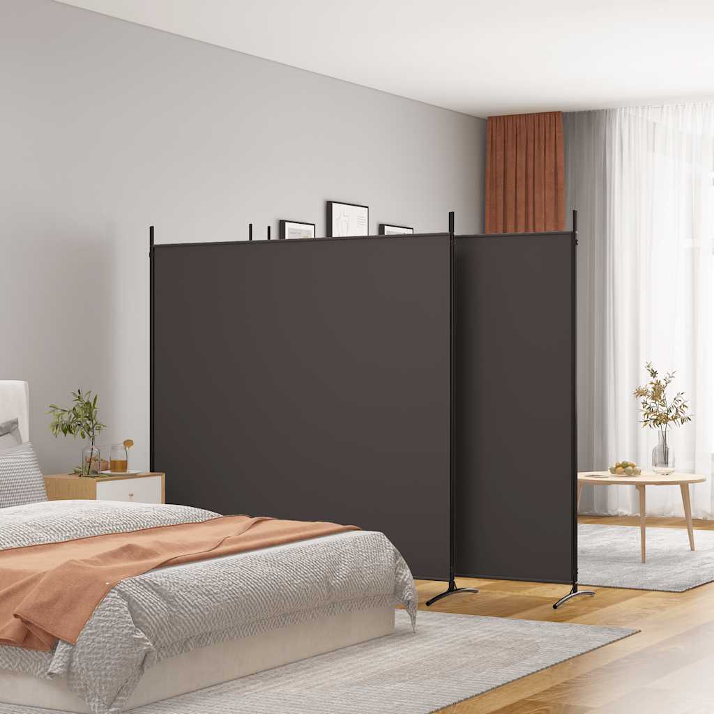 vidaXL 4-Panel Room Divider Brown 698x180 cm Fabric