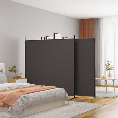 vidaXL 4-Panel Room Divider Brown 698x180 cm Fabric