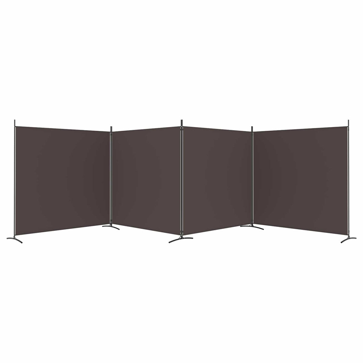 vidaXL 4-Panel Room Divider Brown 698x180 cm Fabric