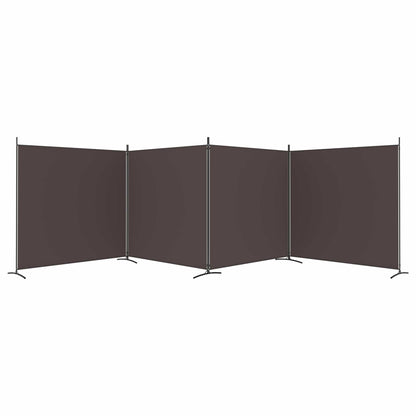 vidaXL 4-Panel Room Divider Brown 698x180 cm Fabric