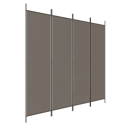 vidaXL 4-Panel Room Divider Anthracite 698x180 cm Fabric
