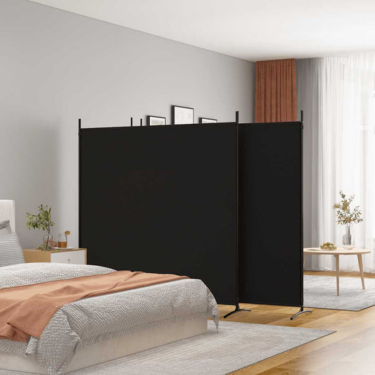 vidaXL 4-Panel Room Divider Black 698x180 cm Fabric