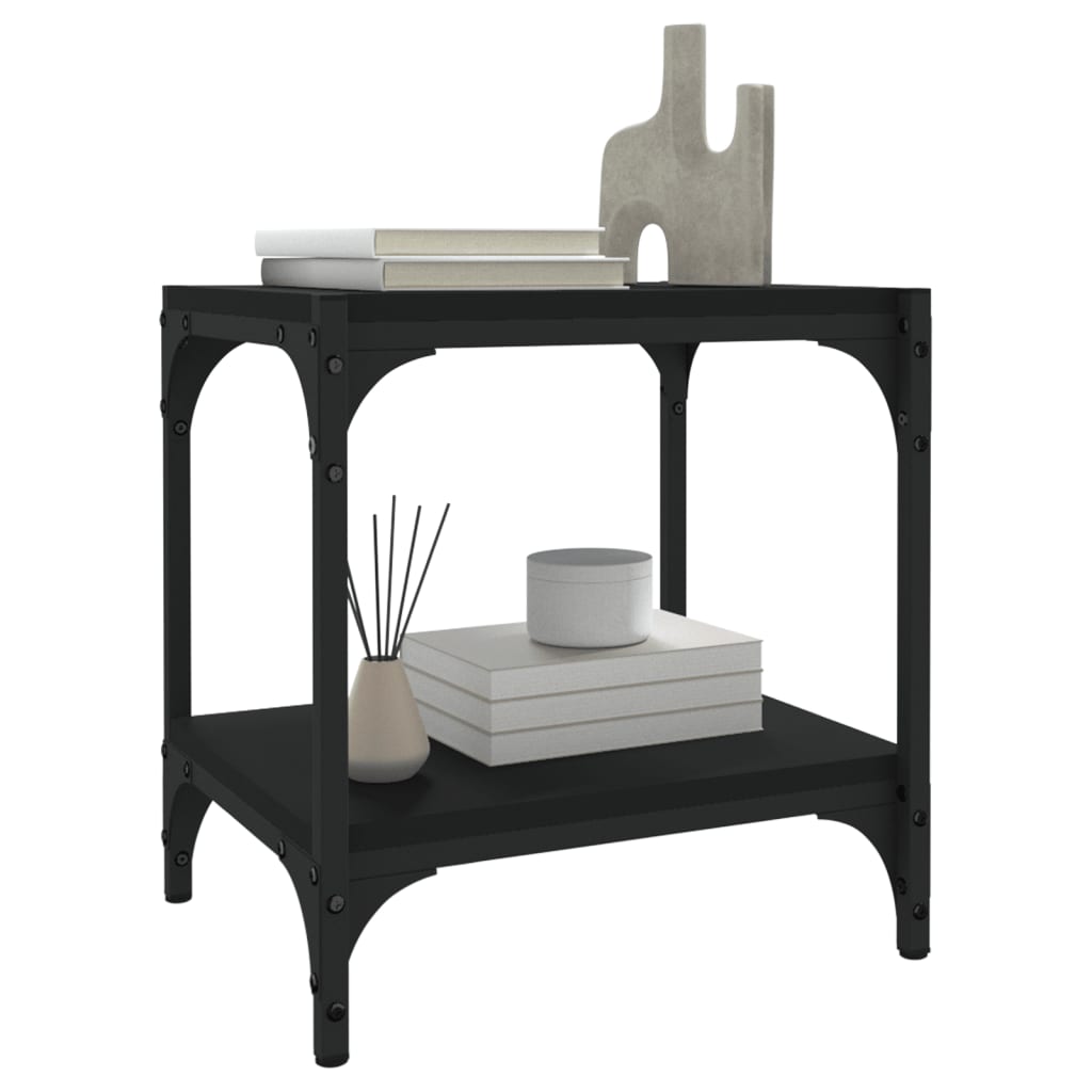 vidaXL TV Cabinet Black 40x33x41 cm Engineered Wood and Steel