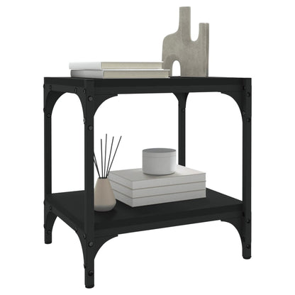 vidaXL TV Cabinet Black 40x33x41 cm Engineered Wood and Steel