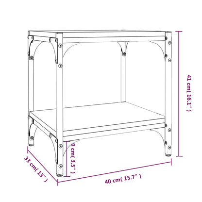 vidaXL TV Cabinet Black 40x33x41 cm Engineered Wood and Steel