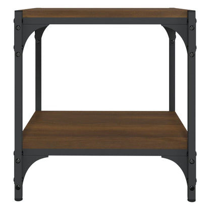 vidaXL TV Cabinet Brown Oak 40x33x41 cm Engineered Wood and Steel