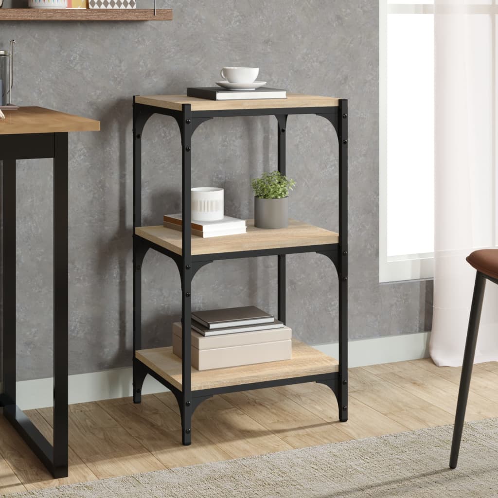 vidaXL Book Cabinet Sonoma Oak 40x33x70.5 cm Engineered Wood and Steel
