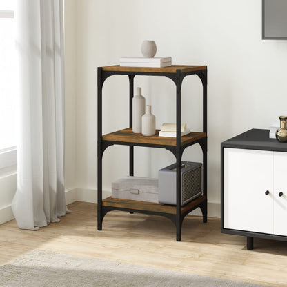 vidaXL Book Cabinet Smoked Oak 40x33x70,5 cm Engineered Wood and Steel