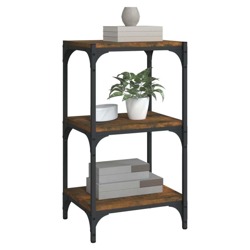vidaXL Book Cabinet Smoked Oak 40x33x70,5 cm Engineered Wood and Steel