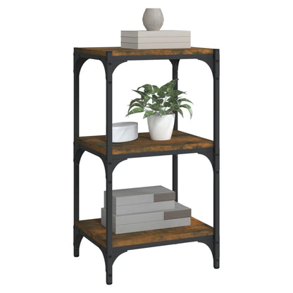 vidaXL Book Cabinet Smoked Oak 40x33x70,5 cm Engineered Wood and Steel