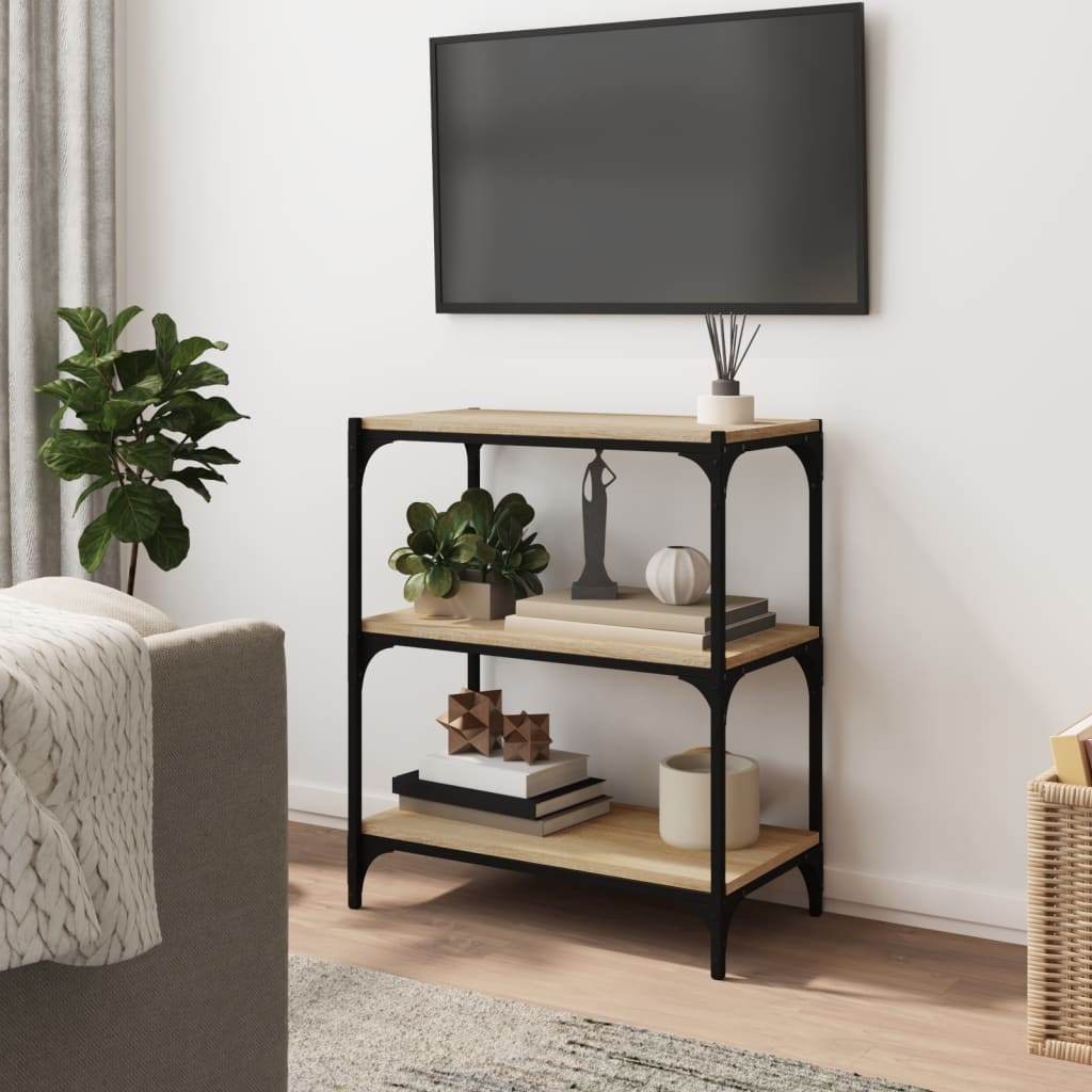 vidaXL Book Cabinet Sonoma Oak 60x33x70,5 cm Engineered Wood and Steel