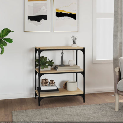 vidaXL Book Cabinet Sonoma Oak 60x33x70,5 cm Engineered Wood and Steel