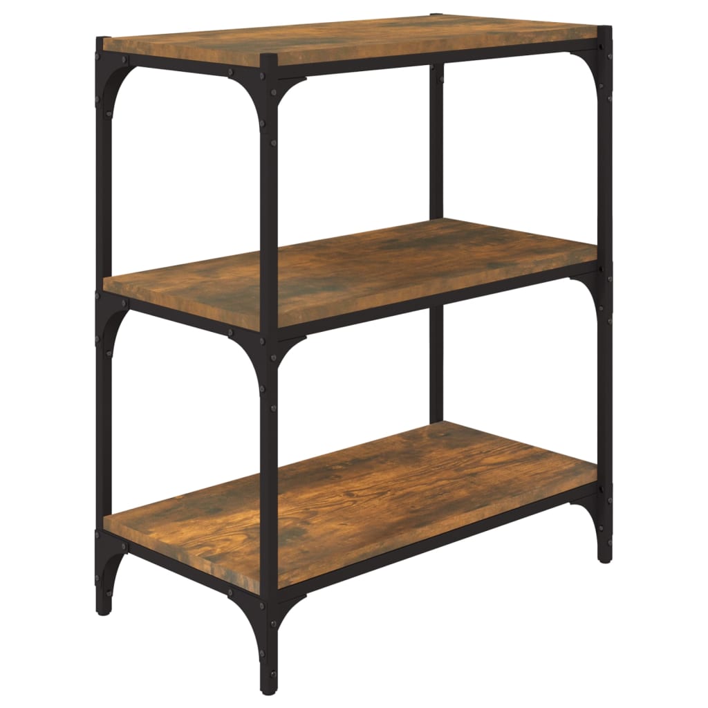 vidaXL Book Cabinet Smoked Oak 60x33x70,5 cm Engineered Wood and Steel