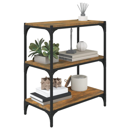 vidaXL Book Cabinet Smoked Oak 60x33x70,5 cm Engineered Wood and Steel
