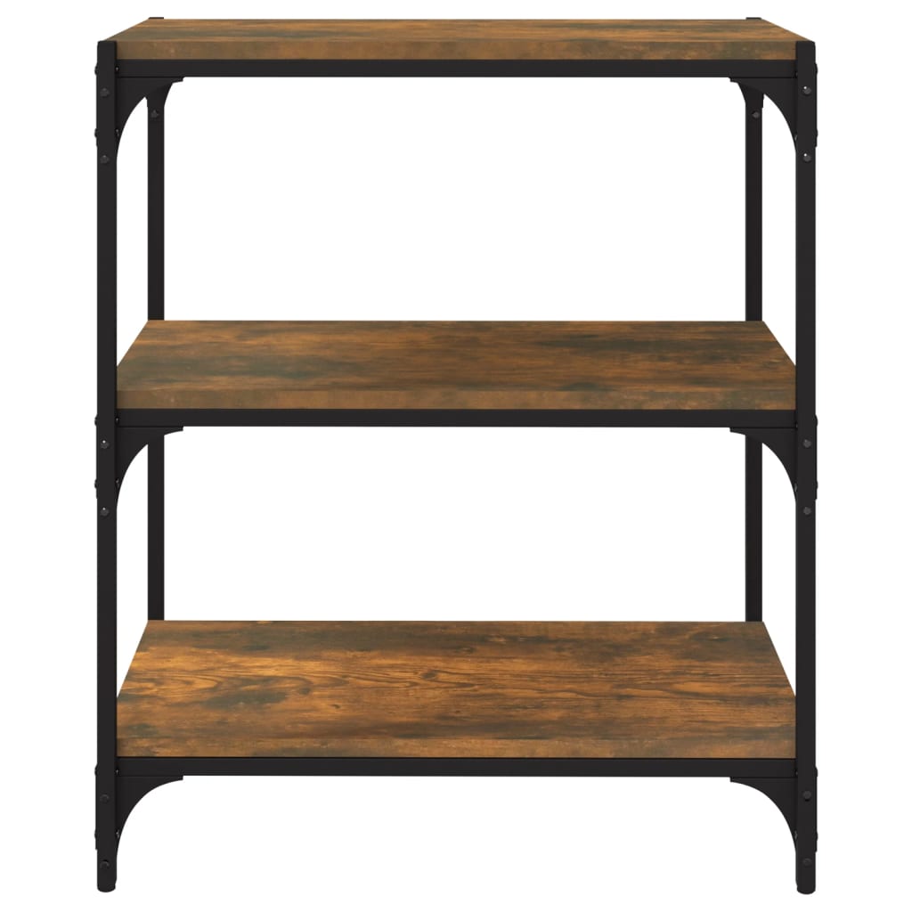 vidaXL Book Cabinet Smoked Oak 60x33x70,5 cm Engineered Wood and Steel