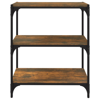 vidaXL Book Cabinet Smoked Oak 60x33x70,5 cm Engineered Wood and Steel