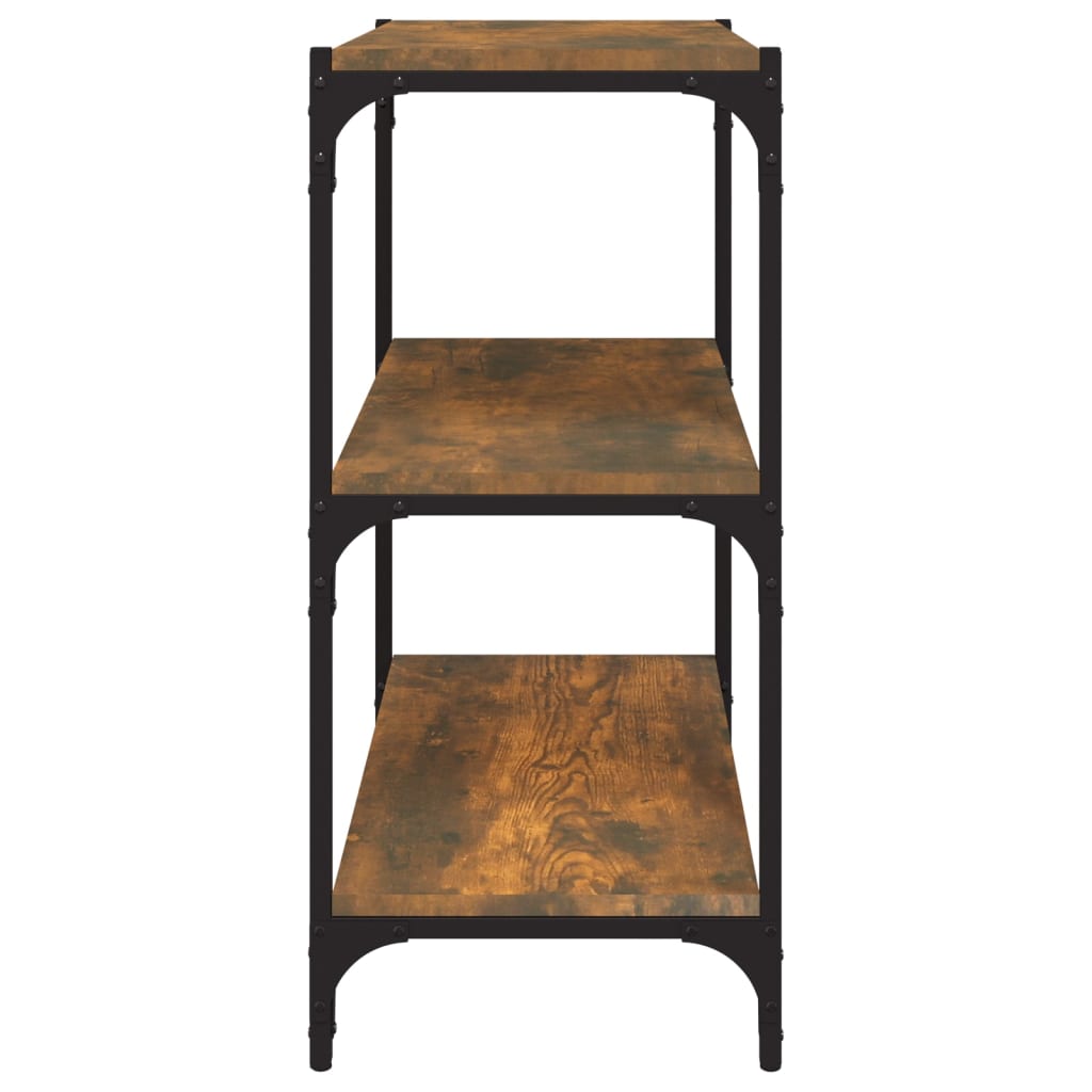 vidaXL Book Cabinet Smoked Oak 60x33x70,5 cm Engineered Wood and Steel