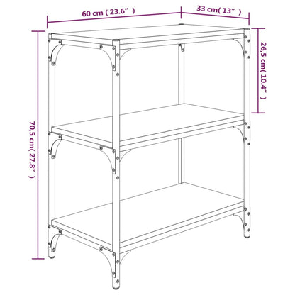 vidaXL Book Cabinet Smoked Oak 60x33x70,5 cm Engineered Wood and Steel