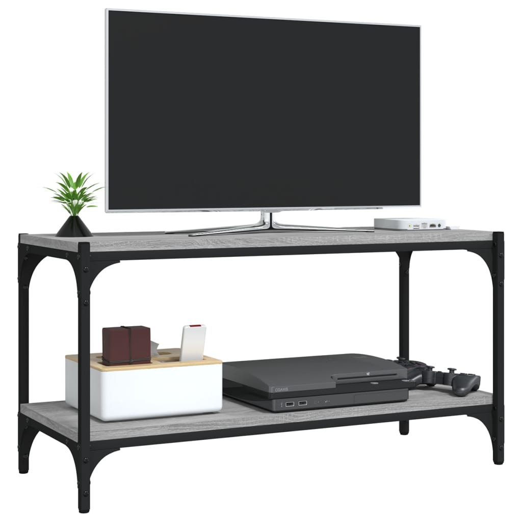 vidaXL TV Cabinet Grey Sonoma 80x33x41 cm Engineered Wood and Steel