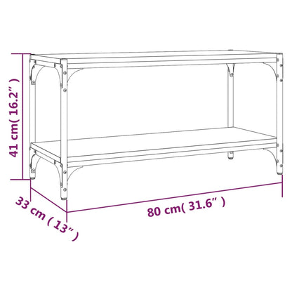 vidaXL TV Cabinet Grey Sonoma 80x33x41 cm Engineered Wood and Steel